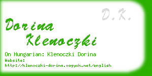 dorina klenoczki business card